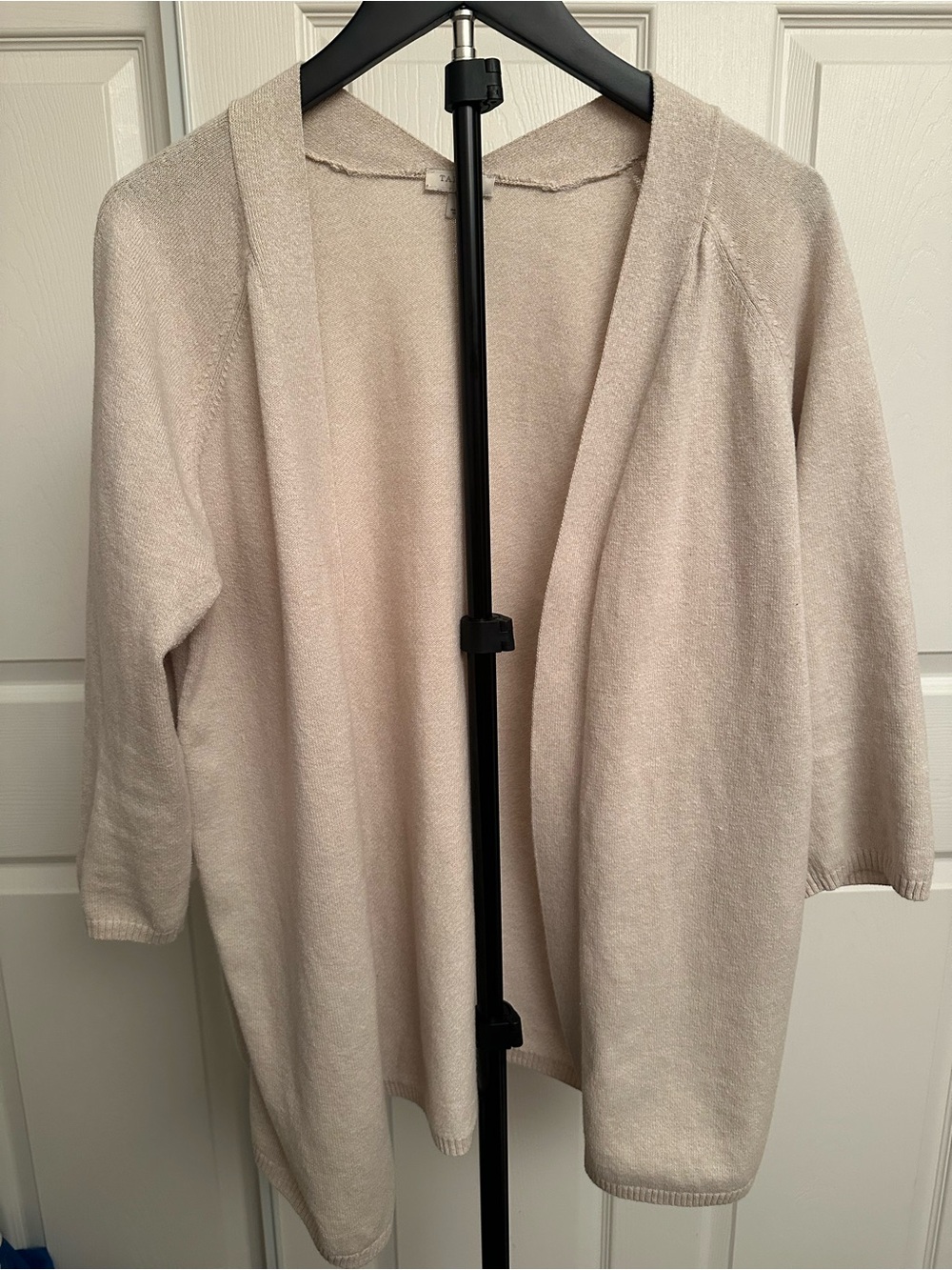 Talbots Light Cream Open Cardigan Sweater